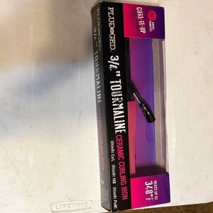 Plugged 3/4" Tourmaline Ceramic Curling Iron - Pink/Black